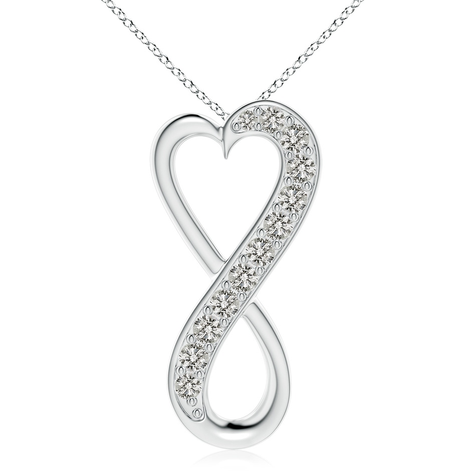 3.3mm KI3 Pave-Set Diamond Infinity Heart Pendant in White Gold 