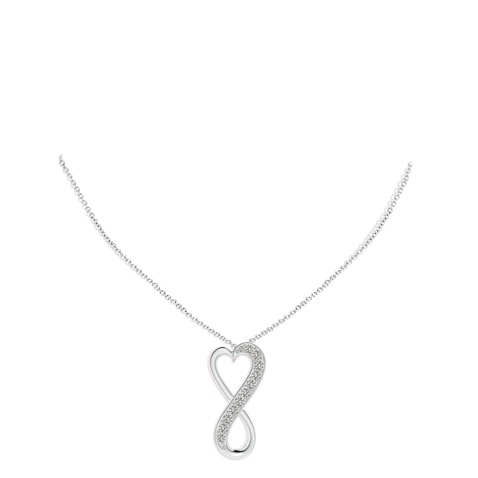 3.3mm KI3 Pave-Set Diamond Infinity Heart Pendant in White Gold pen