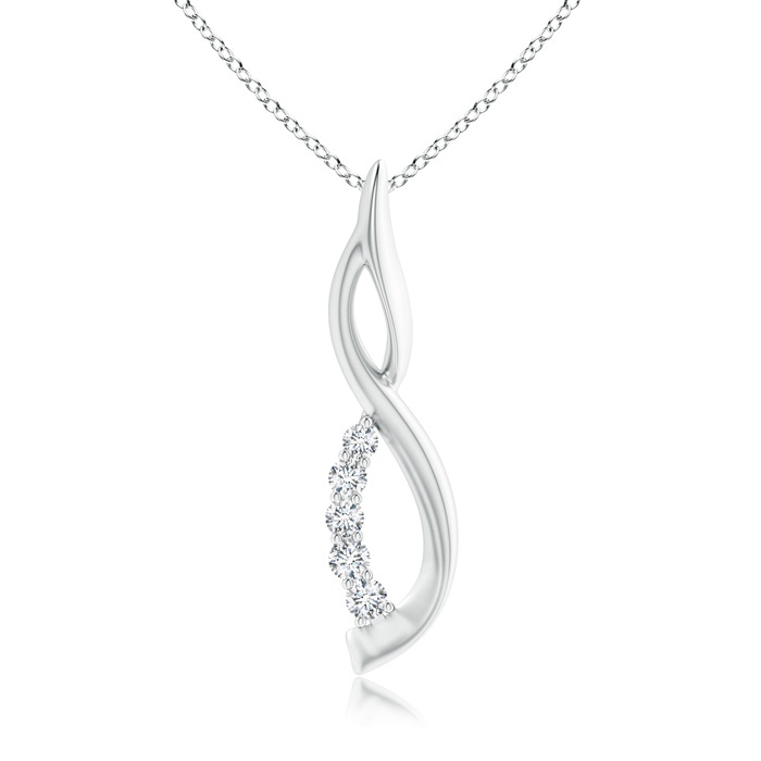 1.4mm GVS2 Diamond Infinity Swirl Journey Pendant in 9K White Gold 