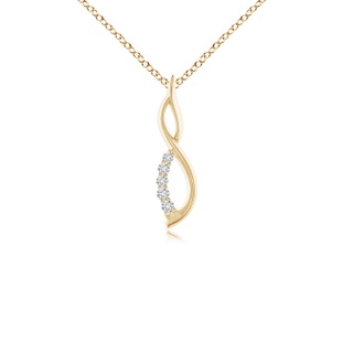 1.4mm HSI2 Diamond Infinity Swirl Journey Pendant in Yellow Gold