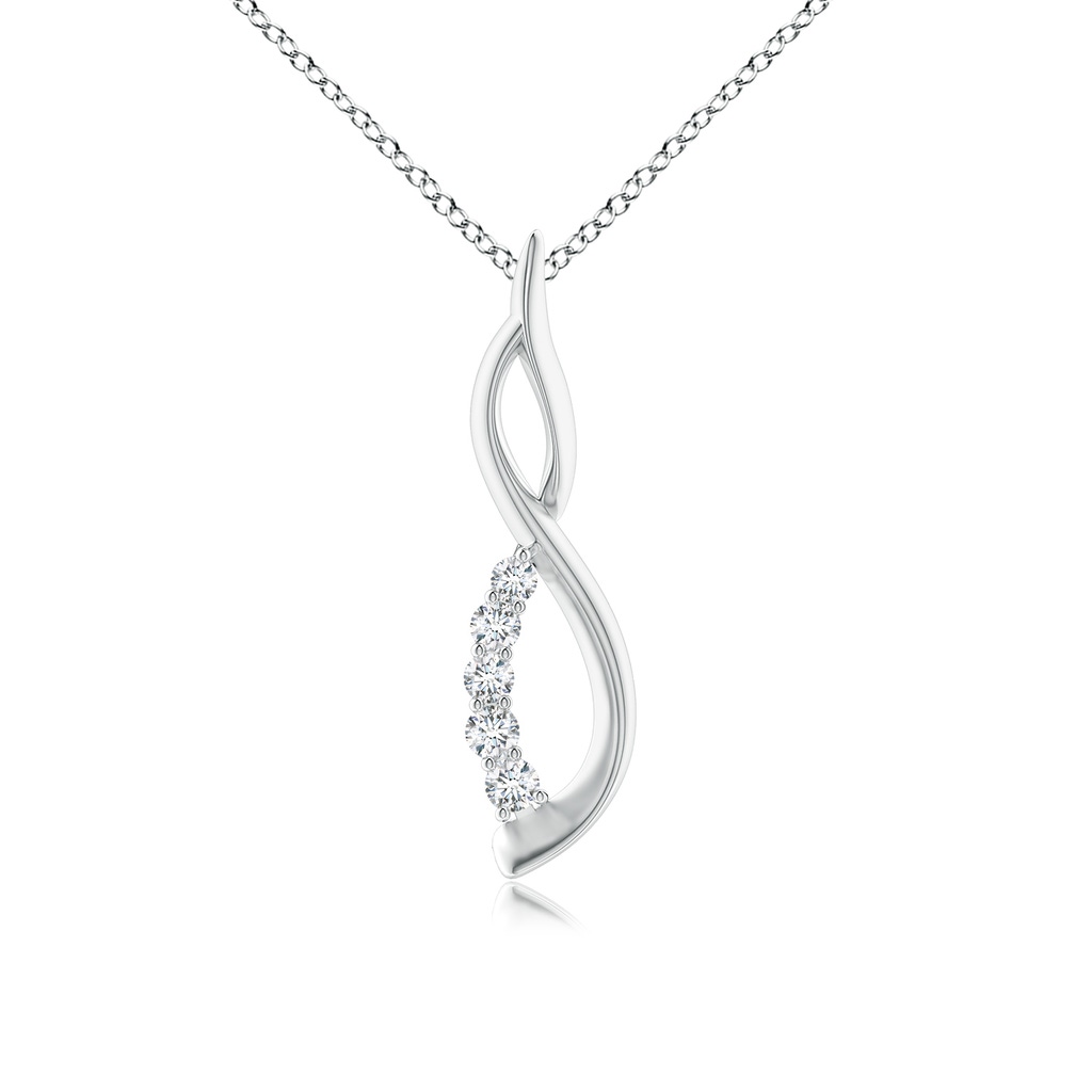 1.9mm GVS2 Diamond Infinity Swirl Journey Pendant in White Gold