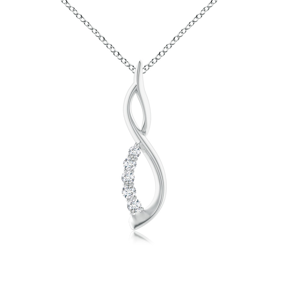 1.9mm GVS2 Diamond Infinity Swirl Journey Pendant in White Gold 