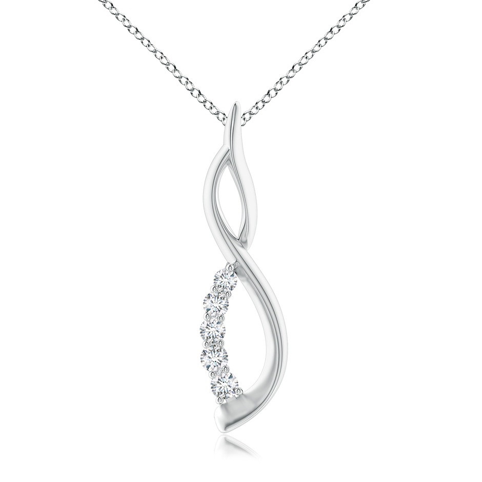 2.2mm GVS2 Diamond Infinity Swirl Journey Pendant in White Gold 