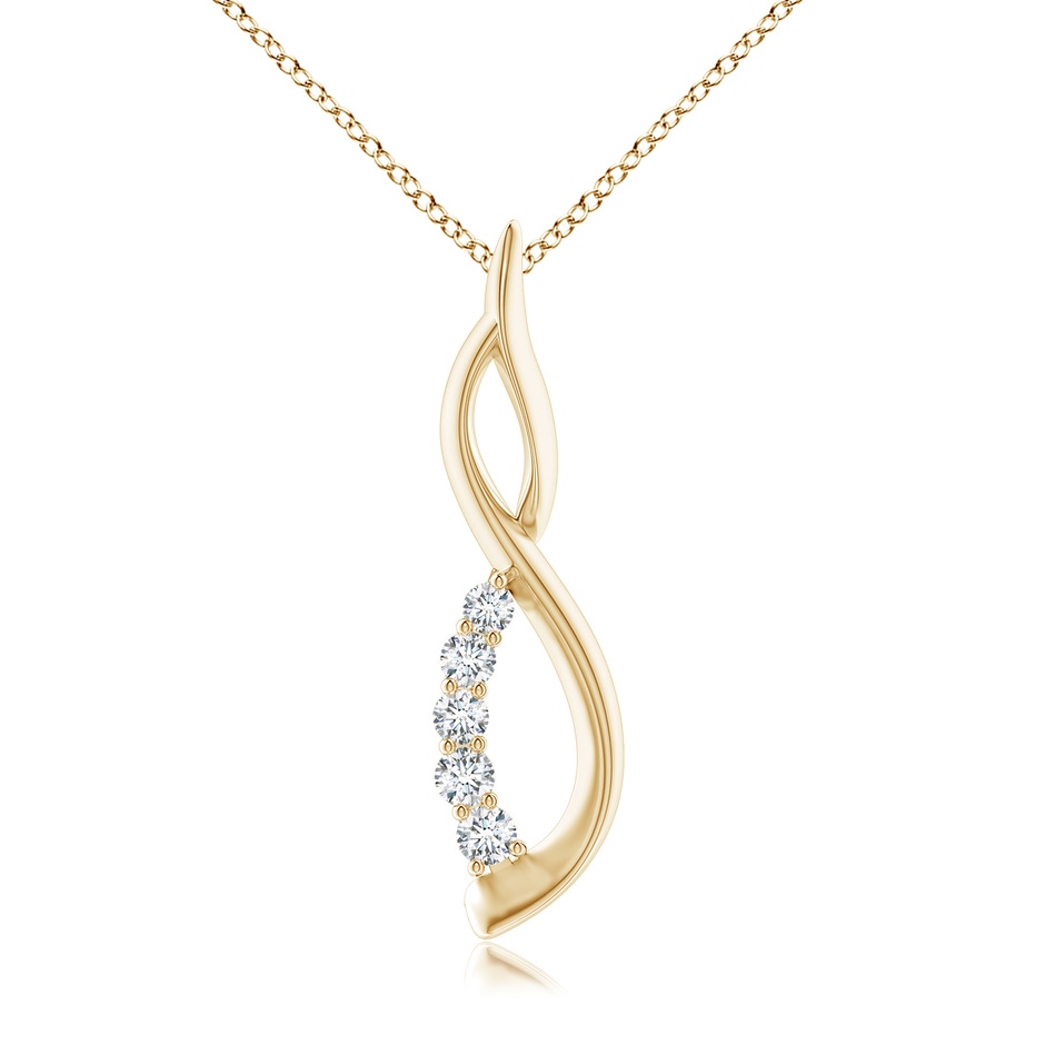 2.2mm GVS2 Diamond Infinity Swirl Journey Pendant in Yellow Gold 