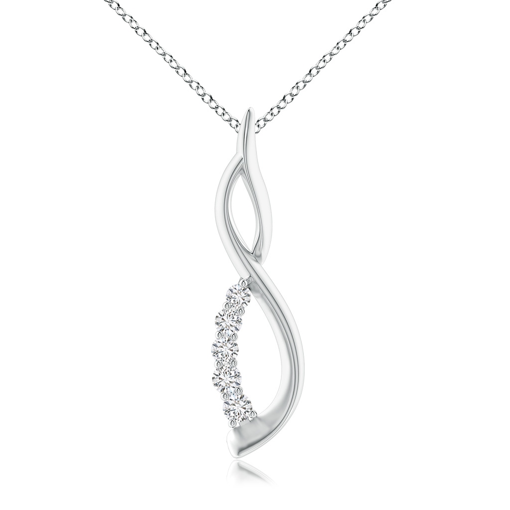 2.2mm HSI2 Diamond Infinity Swirl Journey Pendant in White Gold 