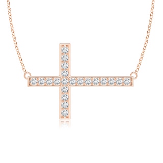 1.75mm GVS2 Classic Diamond Sideways Cross Necklace in 9K Rose Gold