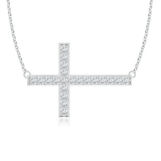 1.75mm GVS2 Classic Diamond Sideways Cross Necklace in P950 Platinum