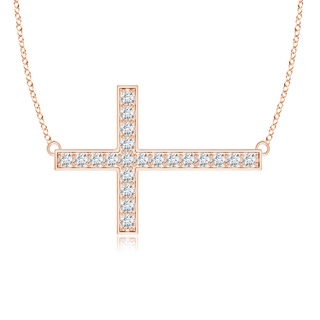 1.75mm GVS2 Classic Diamond Sideways Cross Necklace in Rose Gold