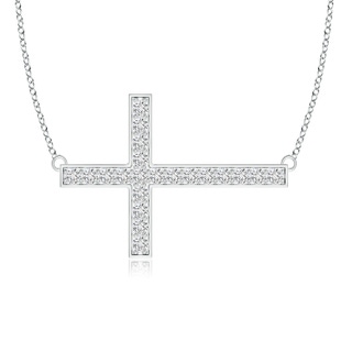 1.75mm HSI2 Classic Diamond Sideways Cross Necklace in White Gold