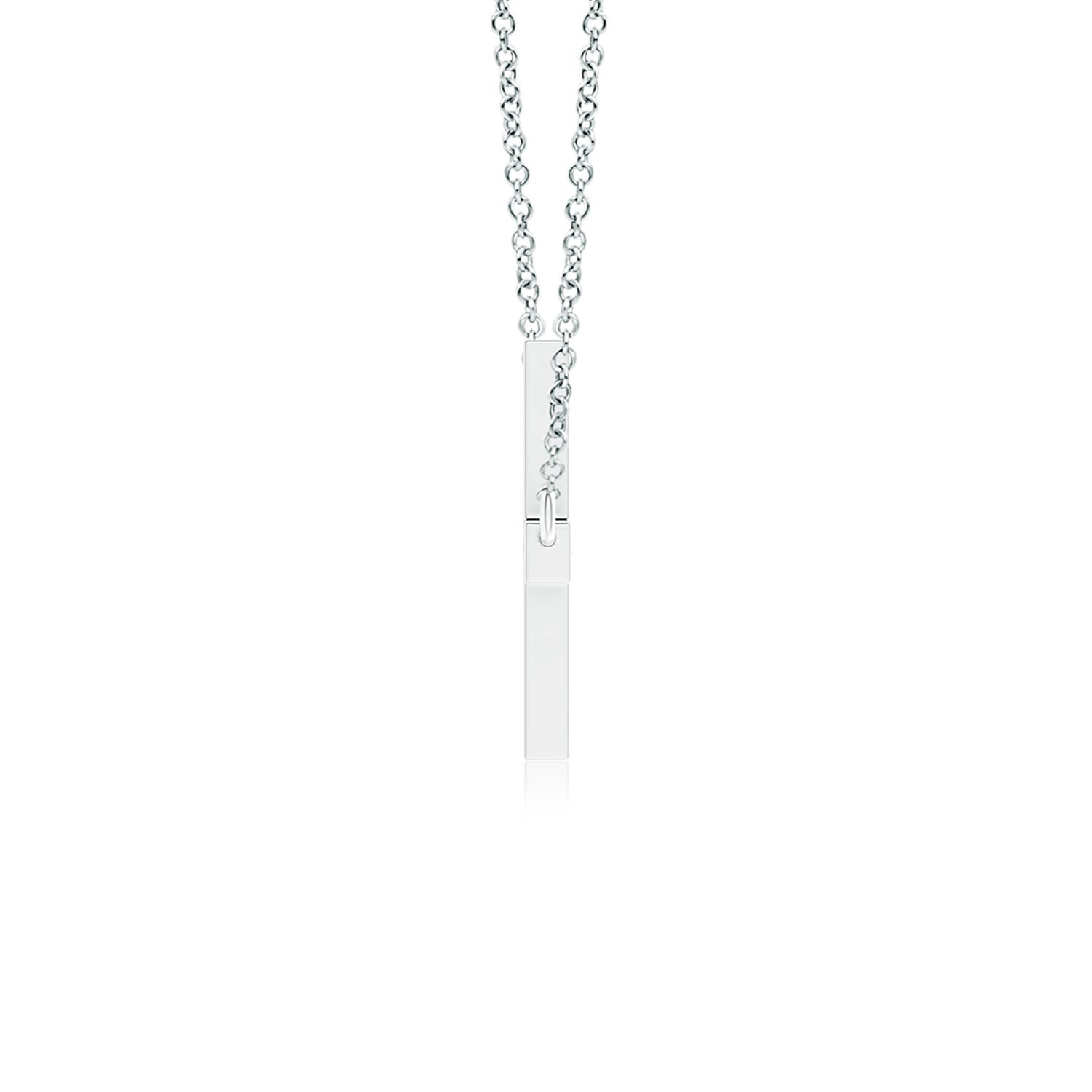 1mm GVS2 Classic Diamond Sideways Cross Necklace in 18CT White Gold - side 3