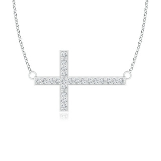 1mm GVS2 Classic Diamond Sideways Cross Necklace in P950 Platinum