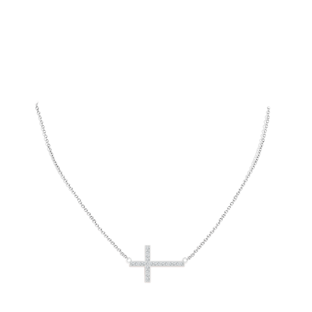 1mm GVS2 Classic Diamond Sideways Cross Necklace in P950 Platinum pen