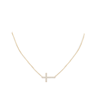 Gold diamond clearance sideways cross necklace