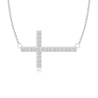 1mm HSI2 Classic Diamond Sideways Cross Necklace in White Gold