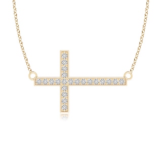 1mm HSI2 Classic Diamond Sideways Cross Necklace in Yellow Gold
