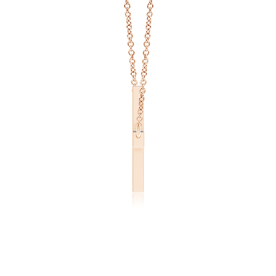 1mm KI3 Classic Diamond Sideways Cross Necklace in 9K Rose Gold side 199
