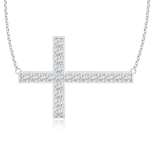 2.25mm GVS2 Classic Diamond Sideways Cross Necklace in P950 Platinum