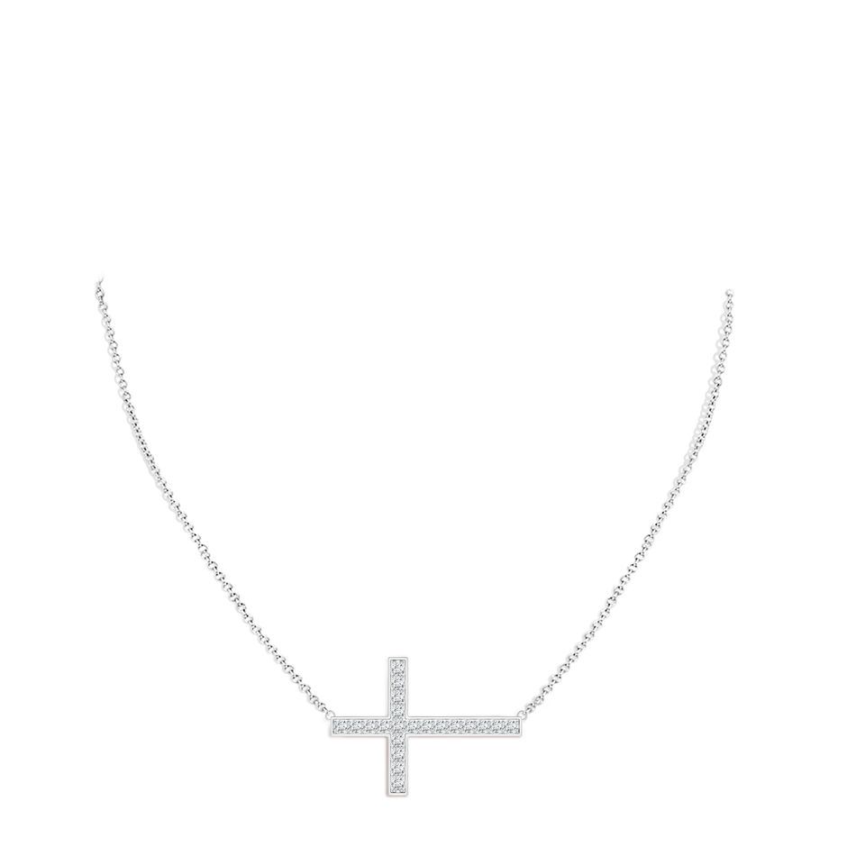 2.25mm GVS2 Classic Diamond Sideways Cross Necklace in P950 Platinum pen