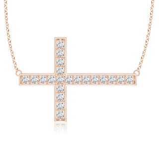2.25mm GVS2 Classic Diamond Sideways Cross Necklace in Rose Gold