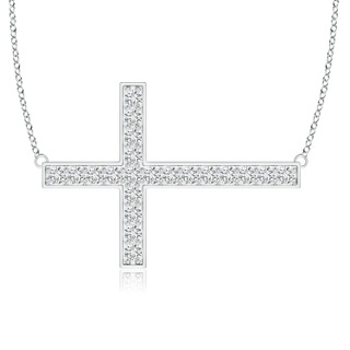 2.25mm HSI2 Classic Diamond Sideways Cross Necklace in White Gold