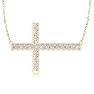 2.25mm HSI2 Classic Diamond Sideways Cross Necklace in Yellow Gold