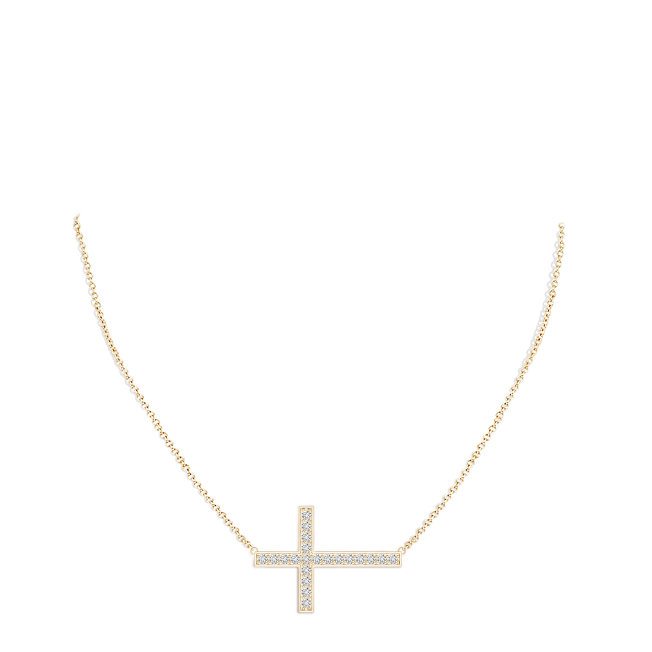 2.25mm HSI2 Classic Diamond Sideways Cross Necklace in Yellow Gold pen