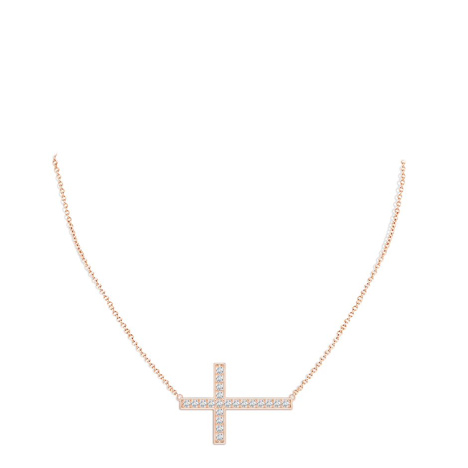 2.6mm GVS2 Classic Diamond Sideways Cross Necklace in Rose Gold pen