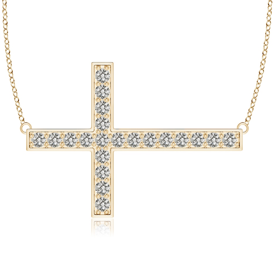 2.6mm KI3 Classic Diamond Sideways Cross Necklace in Yellow Gold 