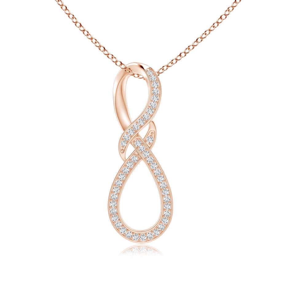 0.95mm GVS2 Pave-Set Diamond Infinity Swirl Pendant in Rose Gold 