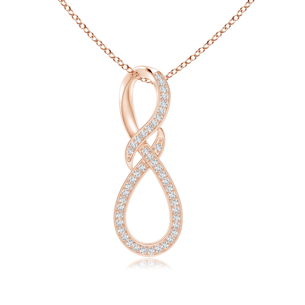0.95mm GVS2 Pave-Set Diamond Infinity Swirl Pendant in Rose Gold