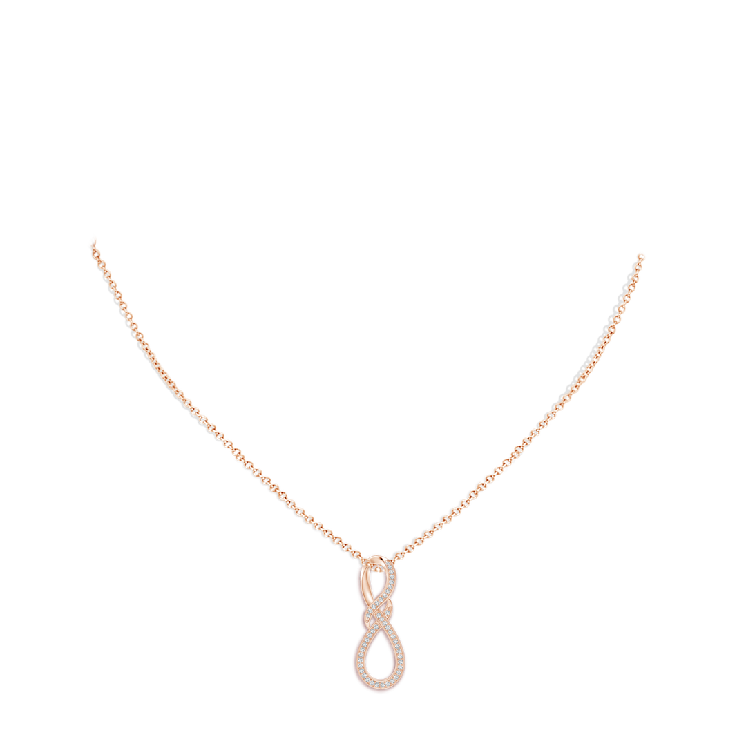 0.95mm GVS2 Pave-Set Diamond Infinity Swirl Pendant in Rose Gold - body_neck