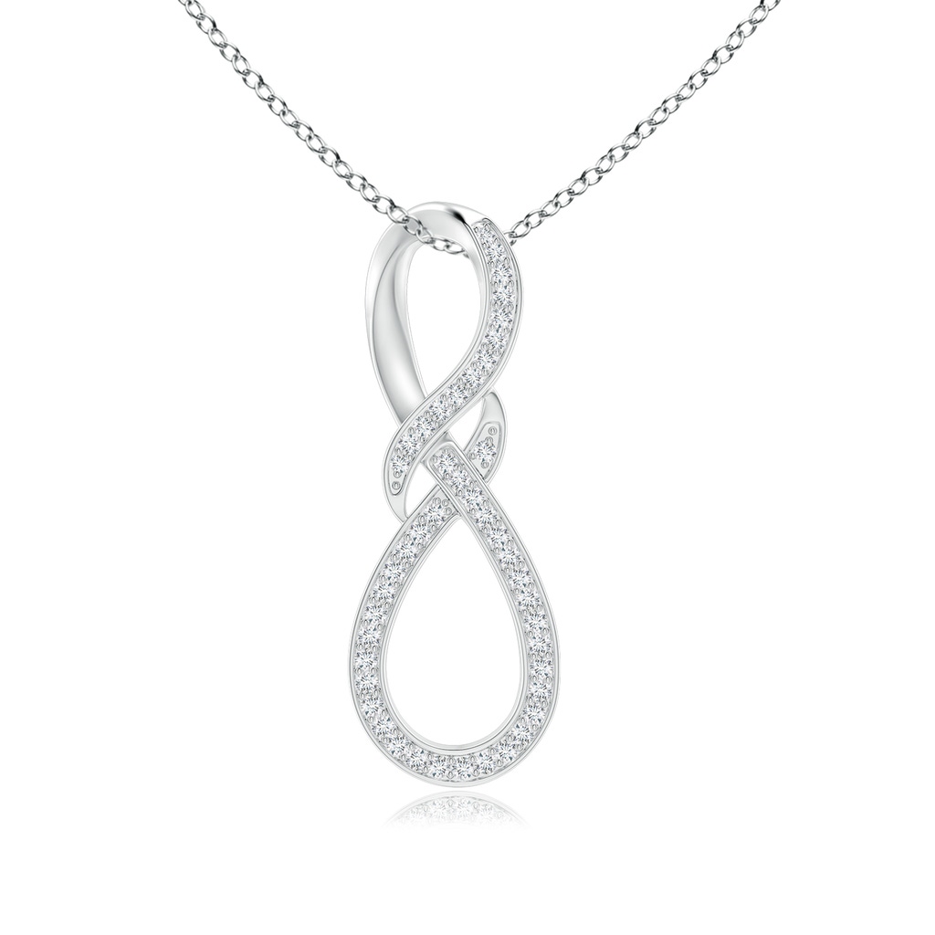 0.95mm GVS2 Pave-Set Diamond Infinity Swirl Pendant in S999 Silver