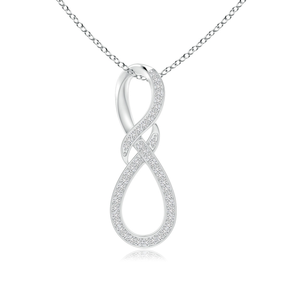 0.95mm HSI2 Pave-Set Diamond Infinity Swirl Pendant in S999 Silver 