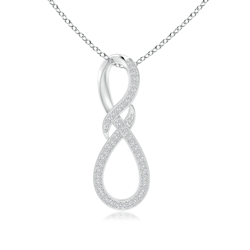 0.95mm HSI2 Pave-Set Diamond Infinity Swirl Pendant in White Gold