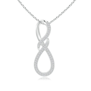 0.95mm HSI2 Pave-Set Diamond Infinity Swirl Pendant in White Gold