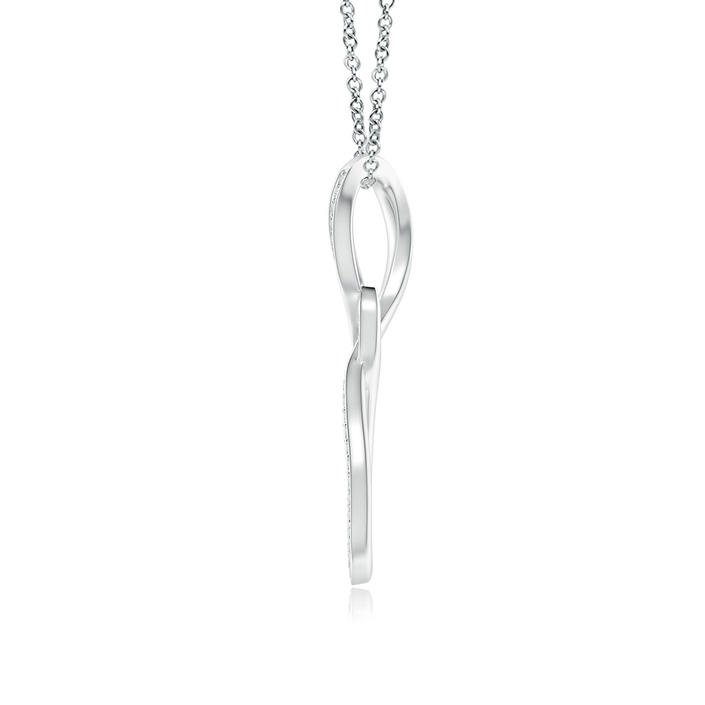 0.95mm HSI2 Pave-Set Diamond Infinity Swirl Pendant in White Gold - side_1