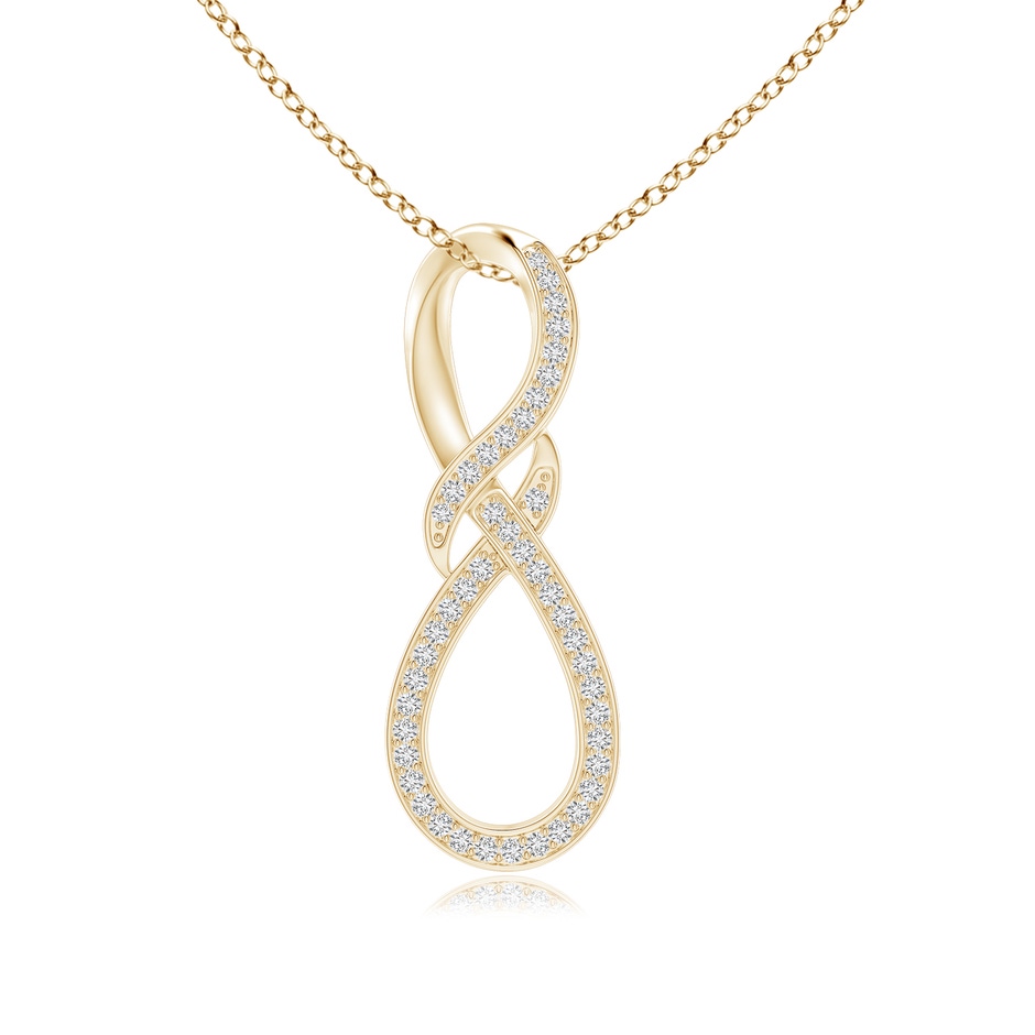 0.95mm HSI2 Pave-Set Diamond Infinity Swirl Pendant in Yellow Gold 