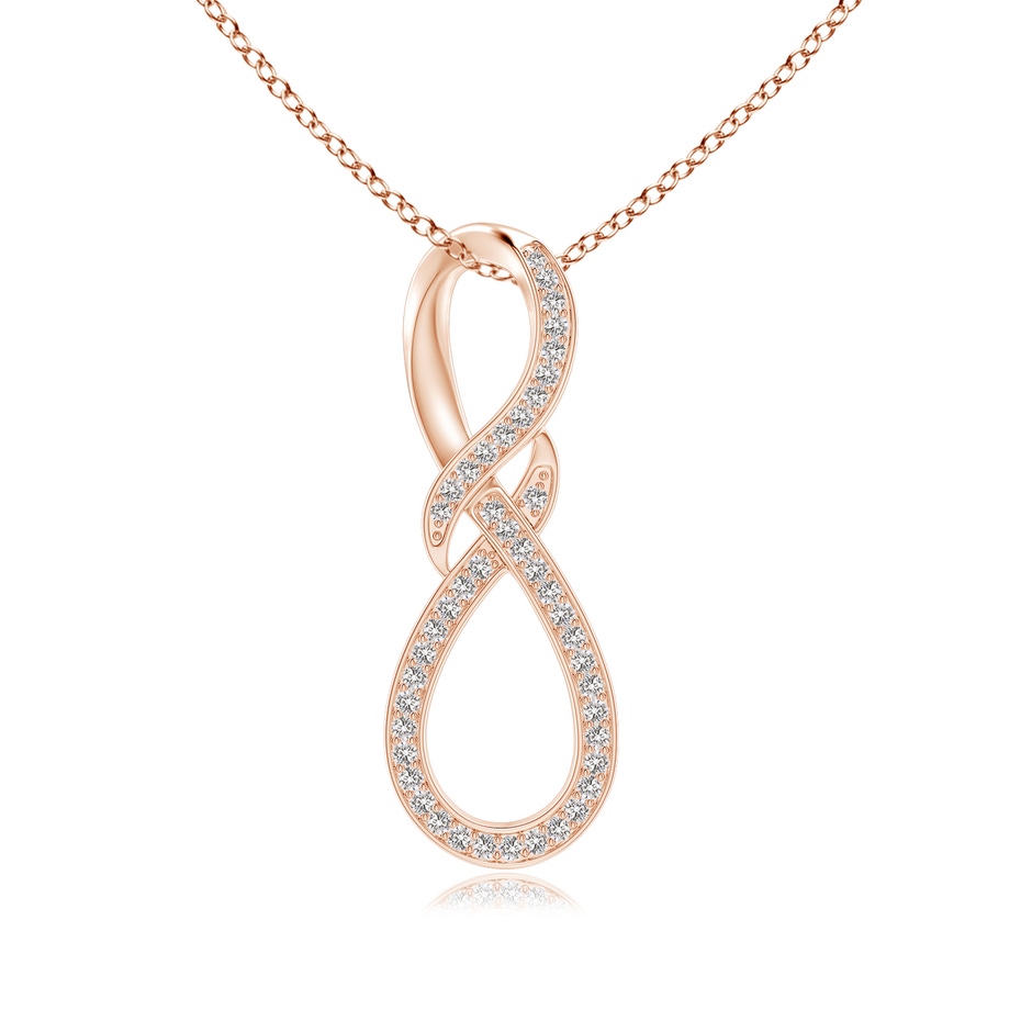 0.95mm IJI1I2 Pave-Set Diamond Infinity Swirl Pendant in Rose Gold 