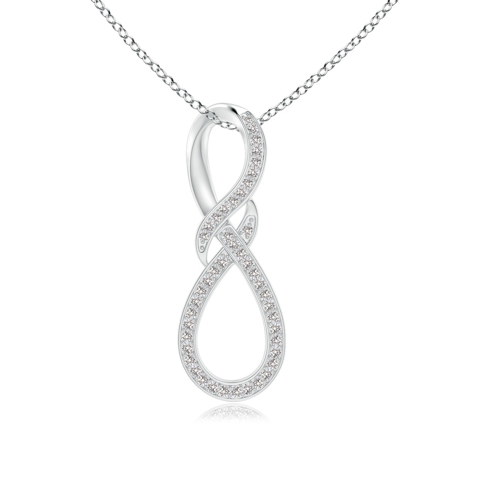 0.95mm IJI1I2 Pave-Set Diamond Infinity Swirl Pendant in S999 Silver 