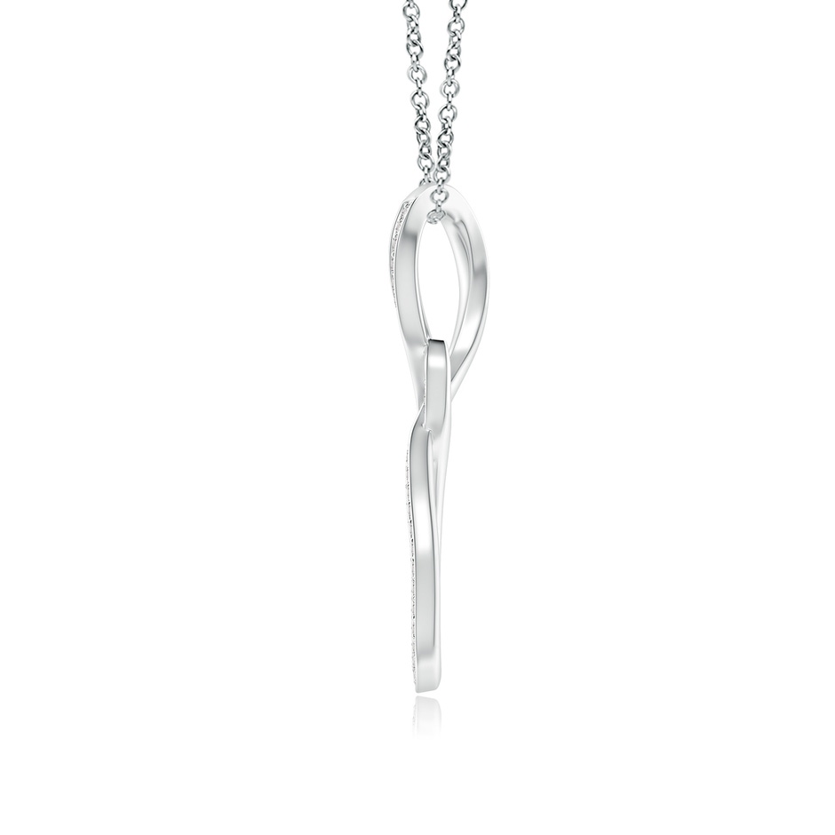 0.95mm IJI1I2 Pave-Set Diamond Infinity Swirl Pendant in S999 Silver side-1