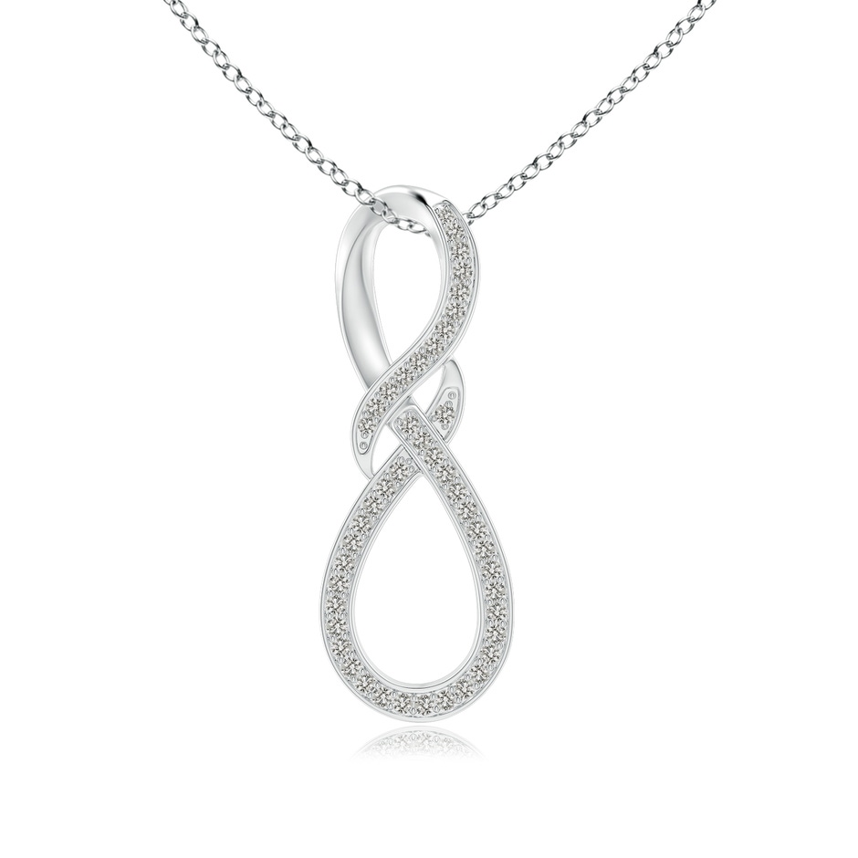 0.95mm KI3 Pave-Set Diamond Infinity Swirl Pendant in White Gold 