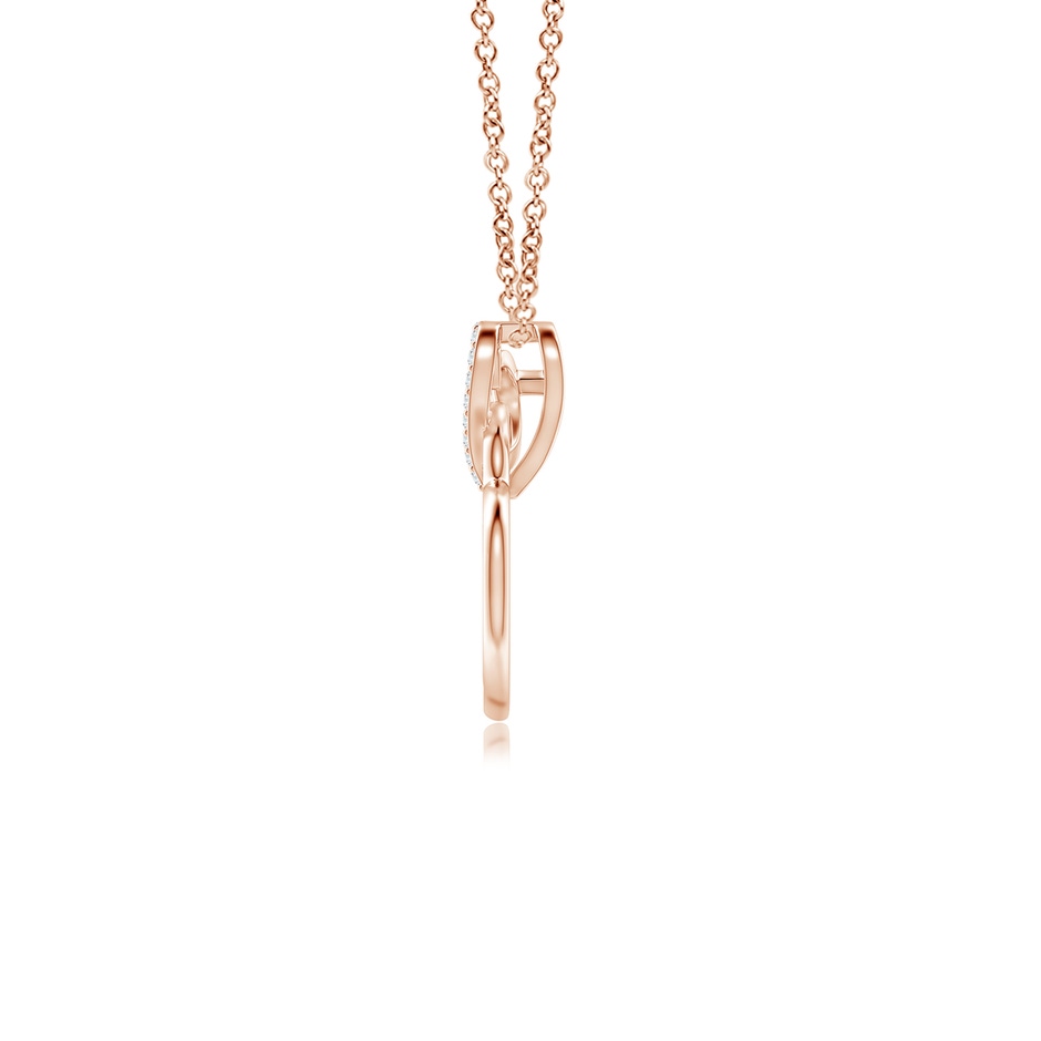 0.9mm GVS2 Interlinked Diamond Tilted Heart Pendant in Rose Gold side 199