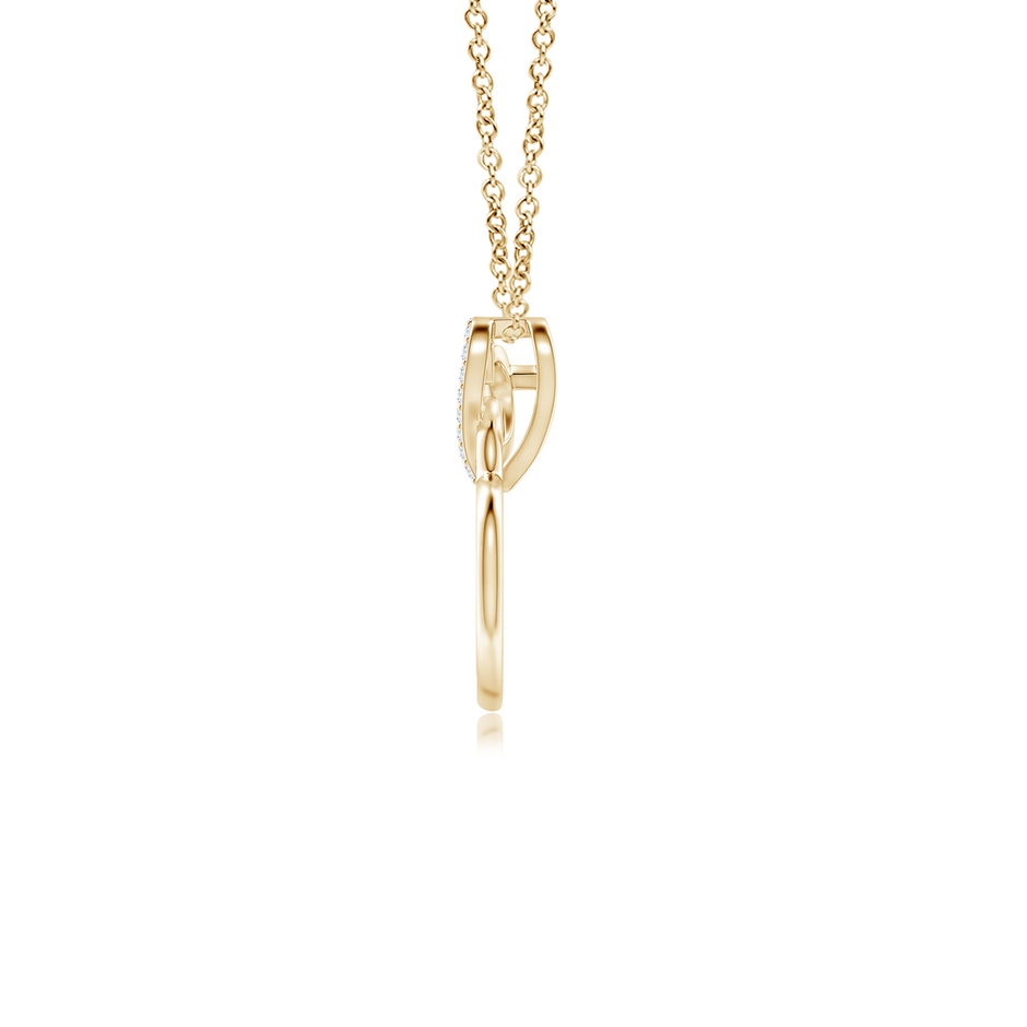 0.9mm GVS2 Interlinked Diamond Tilted Heart Pendant in Yellow Gold side 199