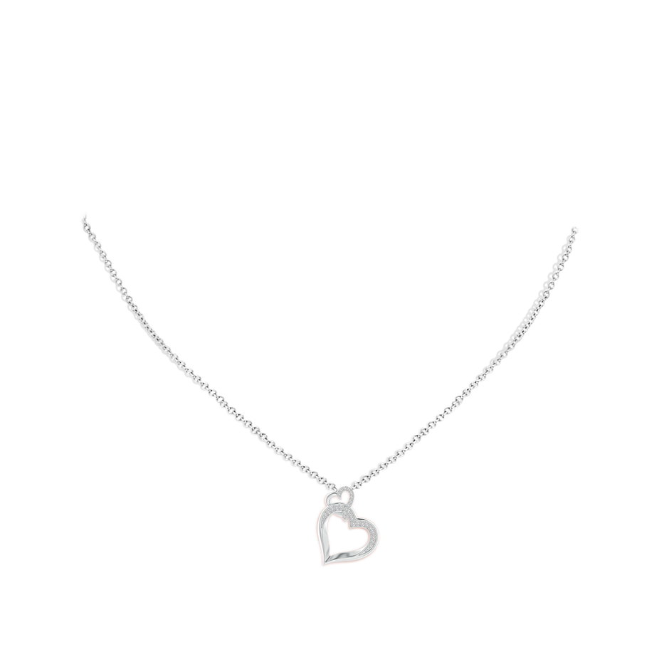0.9mm HSI2 Interlinked Diamond Tilted Heart Pendant in P950 Platinum pen