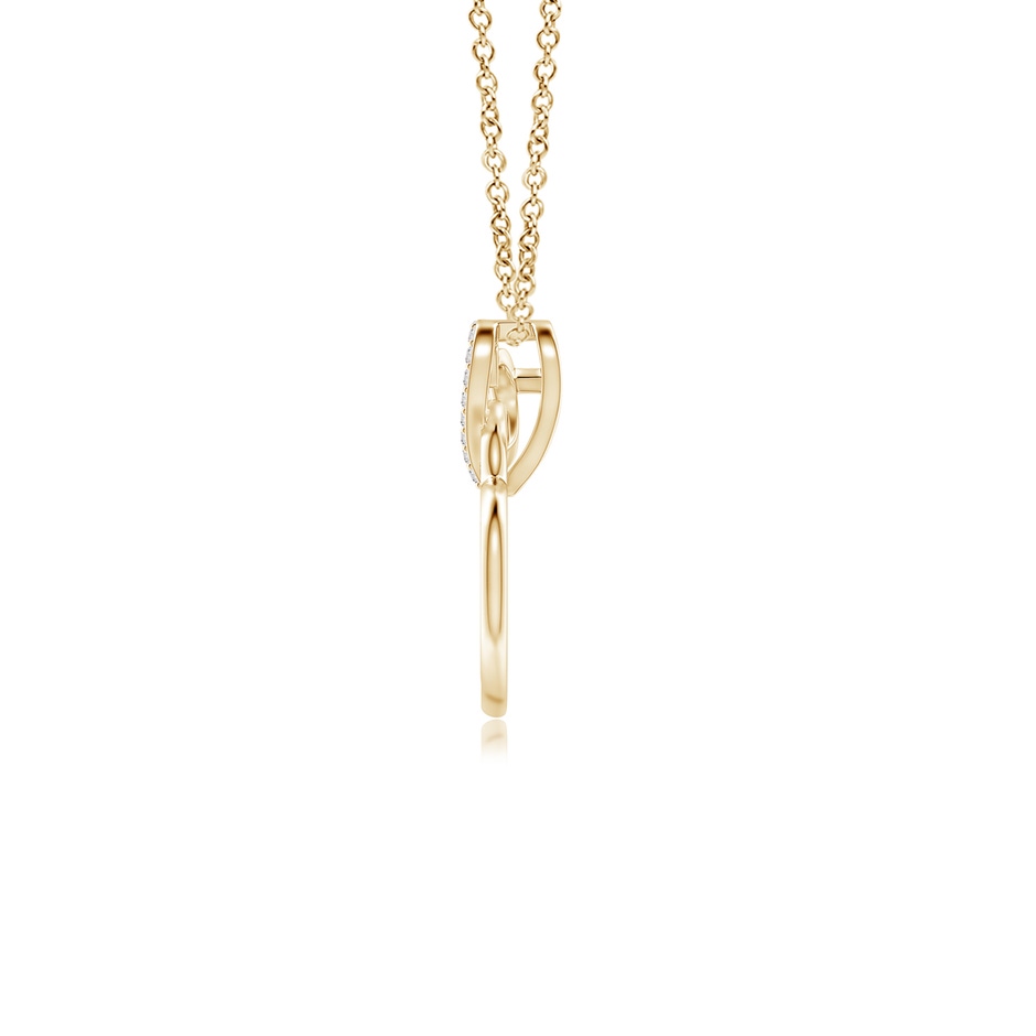 0.9mm IJI1I2 Interlinked Diamond Tilted Heart Pendant in Yellow Gold side 199