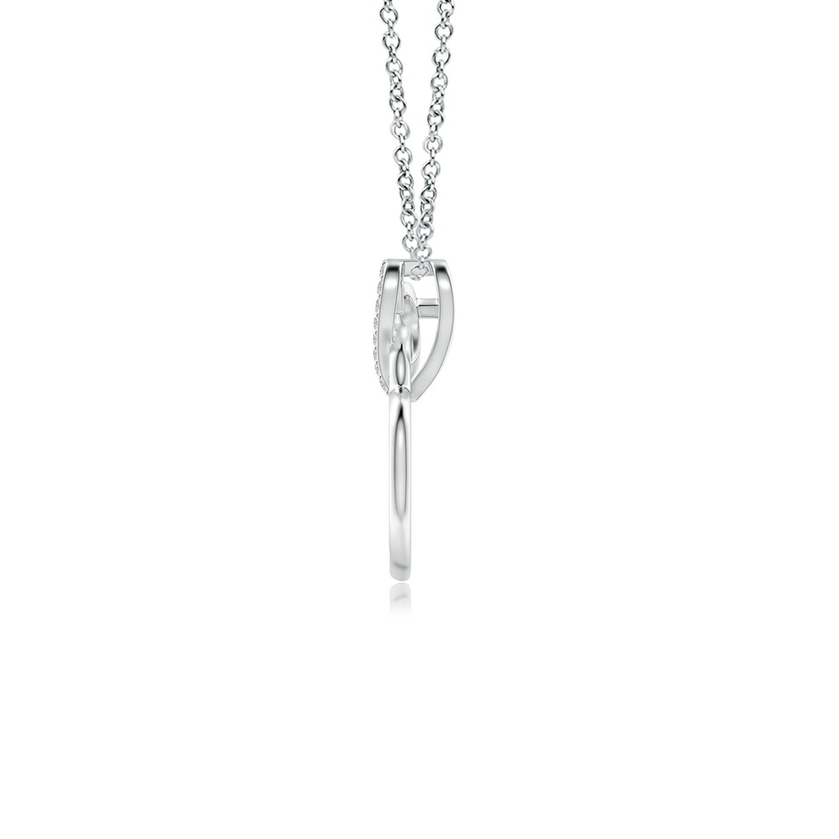 0.9mm KI3 Interlinked Diamond Tilted Heart Pendant in 18K White Gold side 199