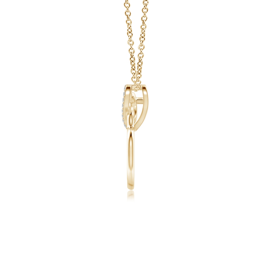 0.9mm KI3 Interlinked Diamond Tilted Heart Pendant in Yellow Gold side 199