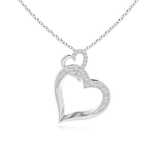 1.1mm GVS2 Interlinked Diamond Tilted Heart Pendant in P950 Platinum