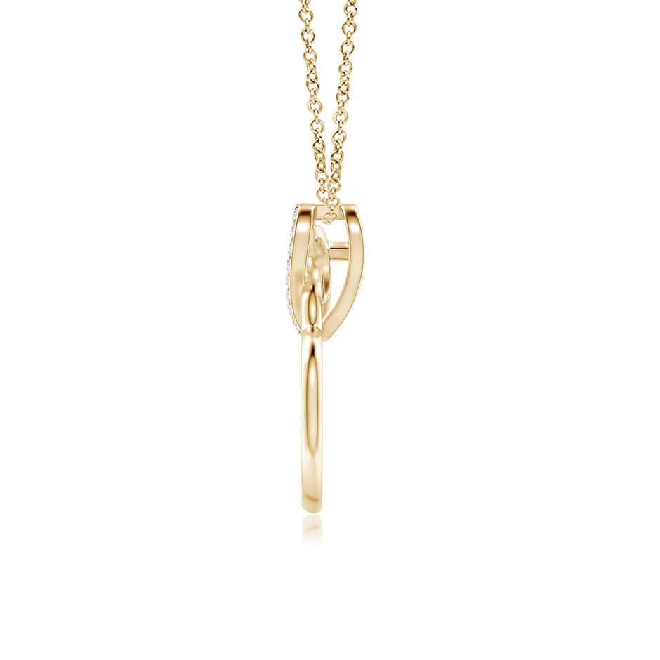 1.1mm GVS2 Interlinked Diamond Tilted Heart Pendant in Yellow Gold side 199