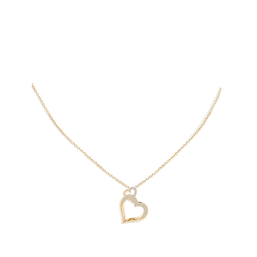 Interlinked Diamond Tilted Heart Pendant
